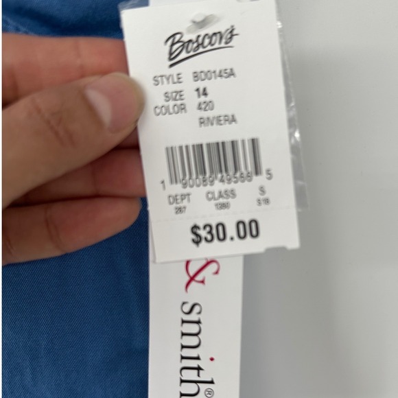 Hasting & Smith Womens Riviera Blue Cargo Shorts Sz 14 NWT BD0145A Elastic Back - Picture 4 of 13